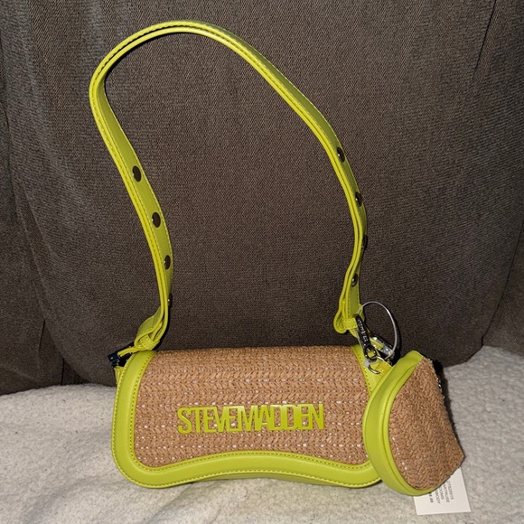 Steve Madden Handbags - Steve Madden Neon Green and Tan Shoulder Bag